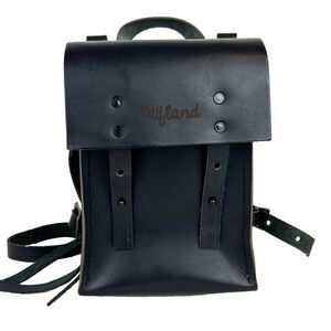 Mifland Bedford Bag USA Made Full Leather Backpack Black Rucksack Adjustable Med